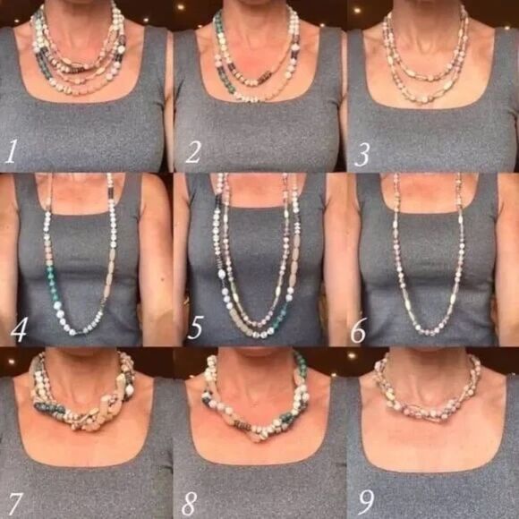 Stella & Dot Brix Statement Necklace Pastel Beads 9-in-1 Versatile - Picture 5 of 10